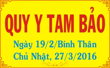 Thông báo Lễ Quy Y 19/02 Bính Thân